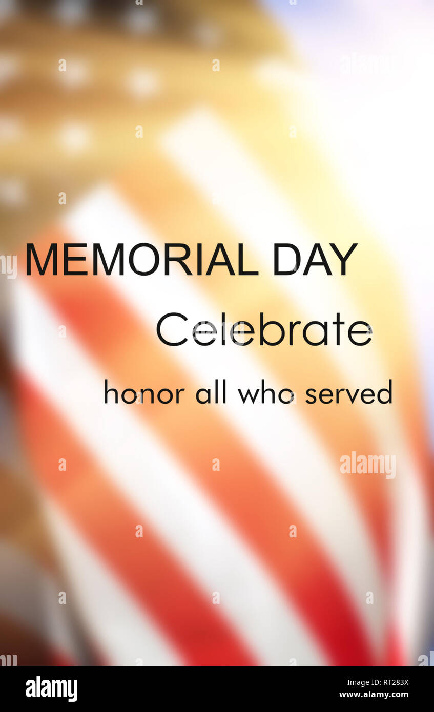 Memorial Day - Remember and honor with USA flag Stock Photo - Alamy
