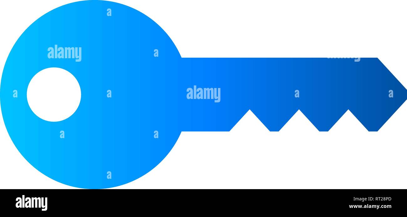 Key symbol icon - blue gradient, isolated - vector illustration Stock ...