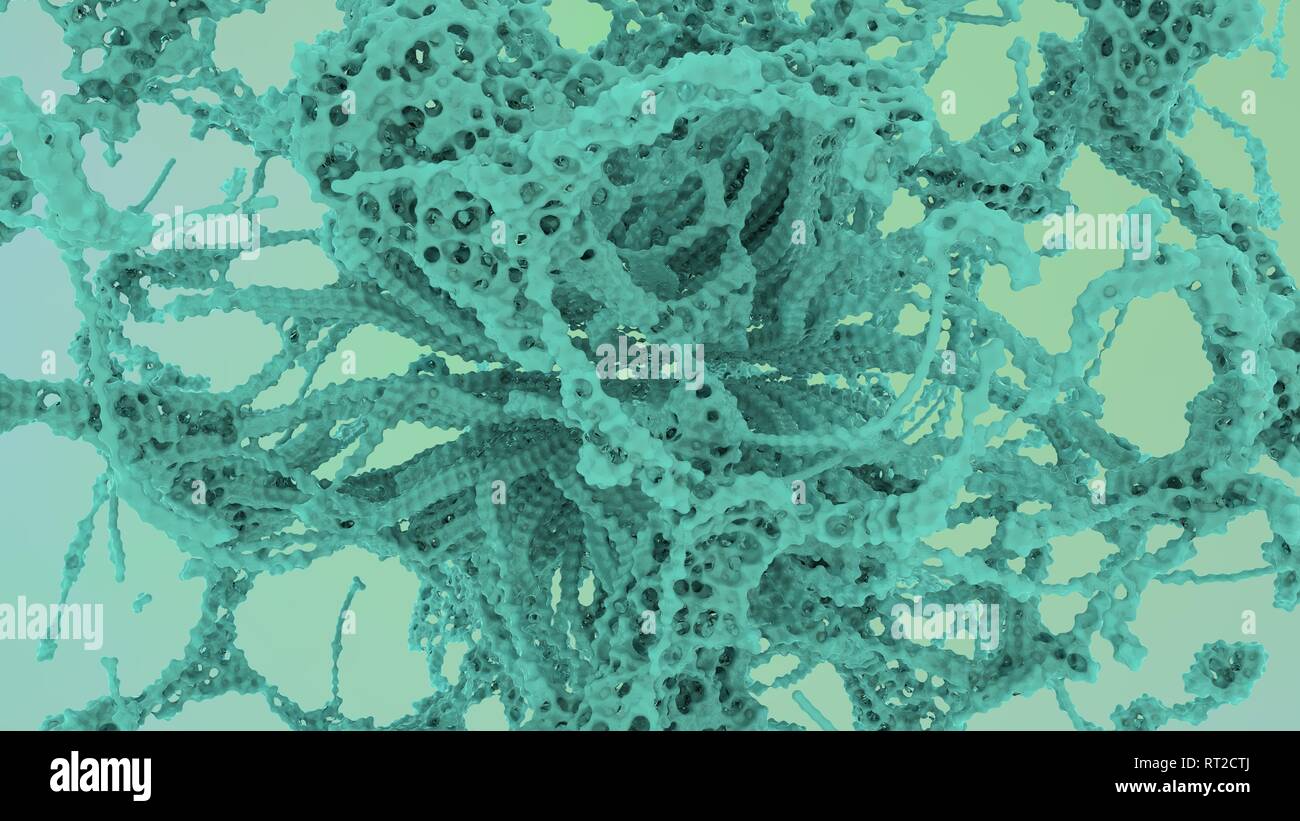 Abstract alien life form. Sci-fi Branches of space invader dna growing ...