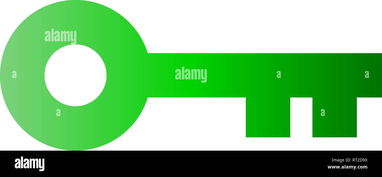 Key symbol icon - green gradient, isolated - vector illustration Stock ...