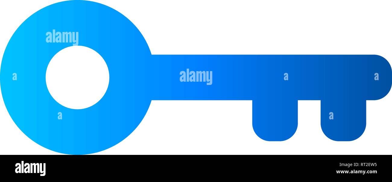 Key symbol icon - blue gradient, isolated - vector illustration Stock ...