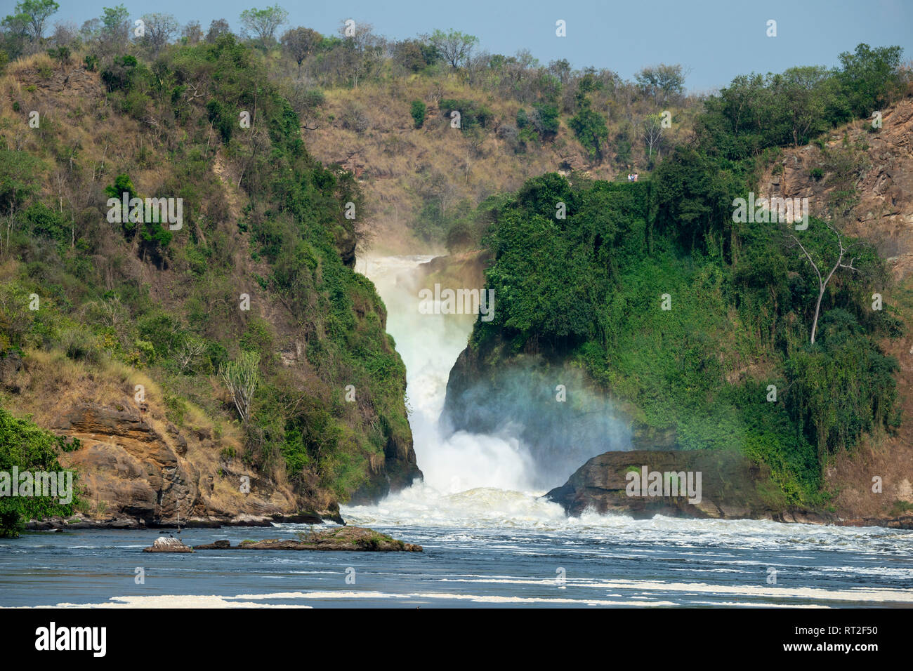 Murchison Falls from the Victoria Nile in Murchison Falls National Park, Northern Uganda, East Africa Stock Photo