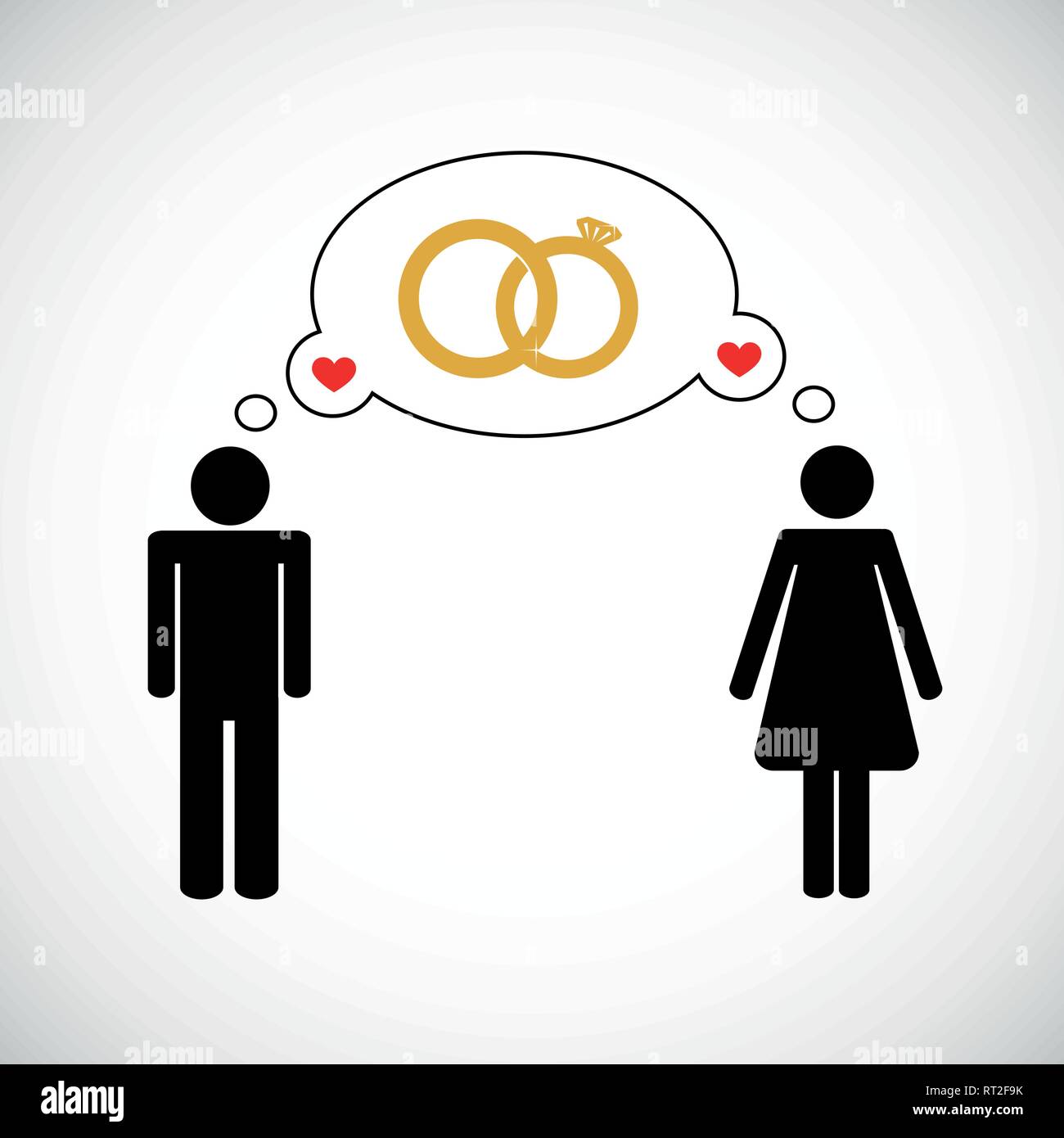 couple think about wedding pictogram vector illustration EPS10 Stock Vector