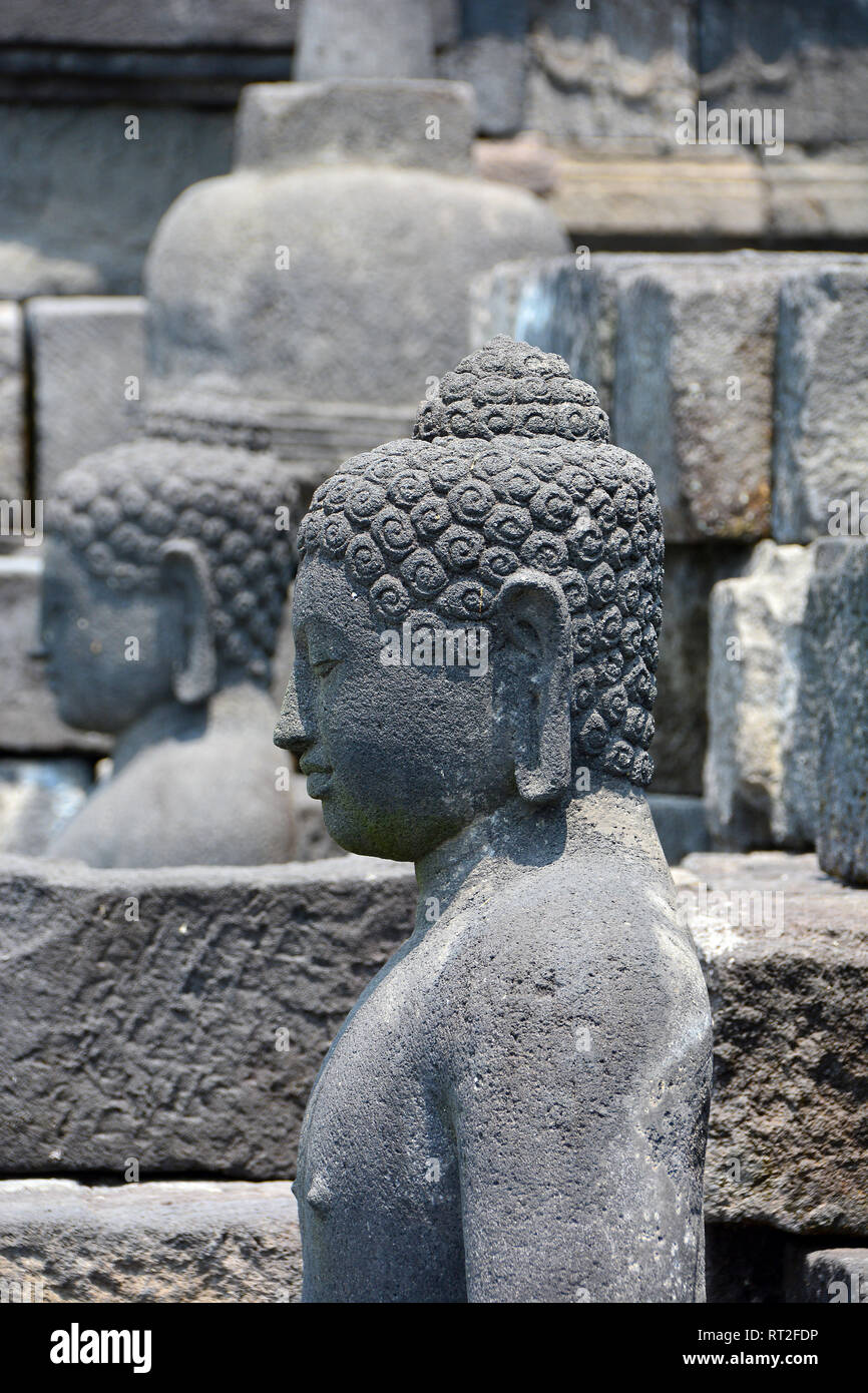 Mahayana Buddhist Temple (9th century), Borobudur, Central Java ...