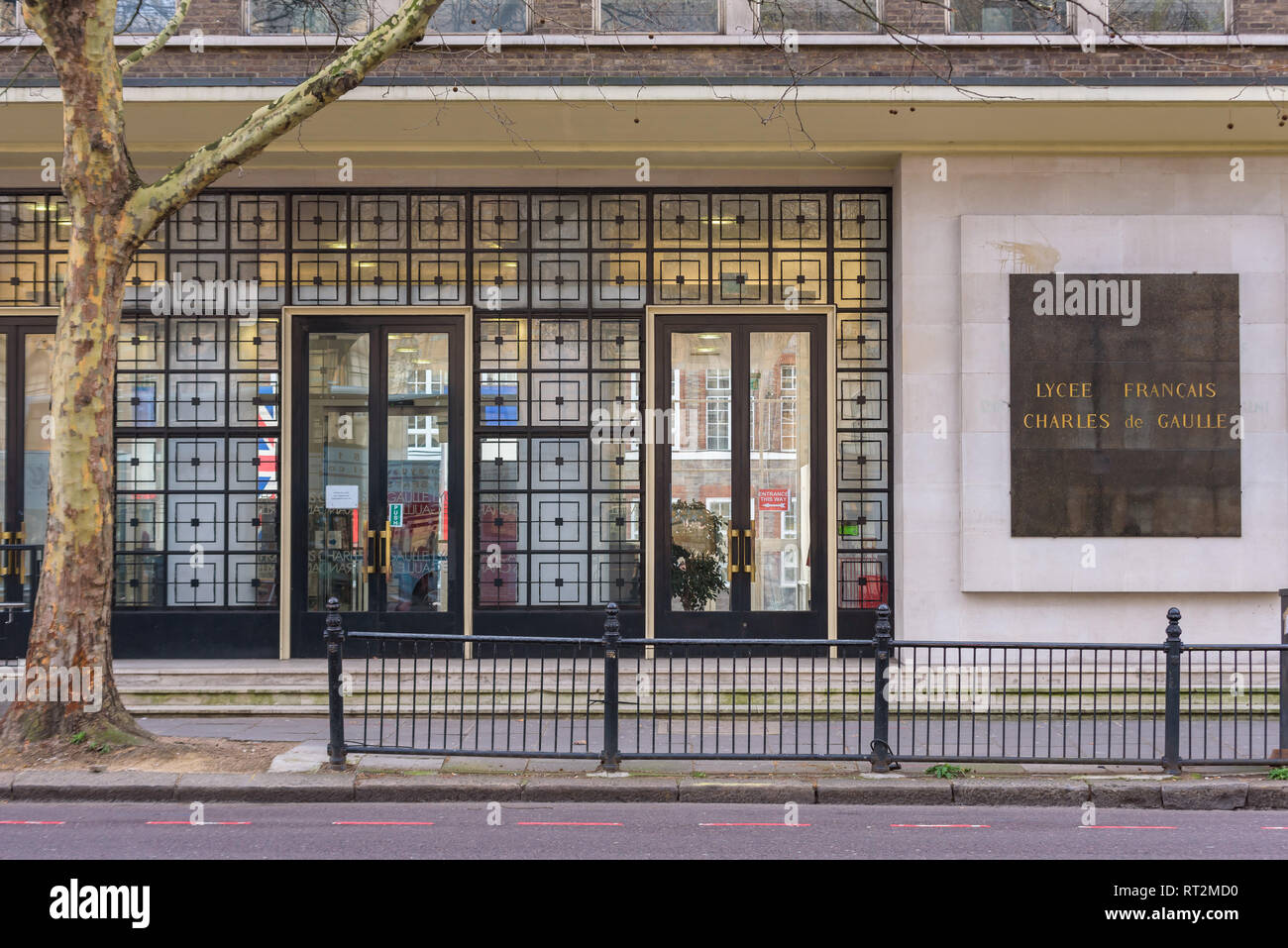Lycee Francais Charles de Gaulle, french school in South Kensington opposite the Natural History Museum, London. Stock Photo