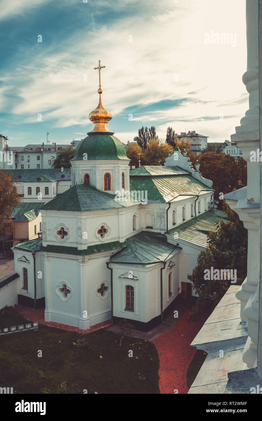 View of St Sophia Cathedral in Kiev, Ukraine. Retro toned photo. Stock Photo