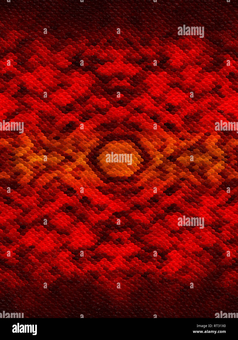 Red, orange and brown patterned background with snake skin effect Stock Photo