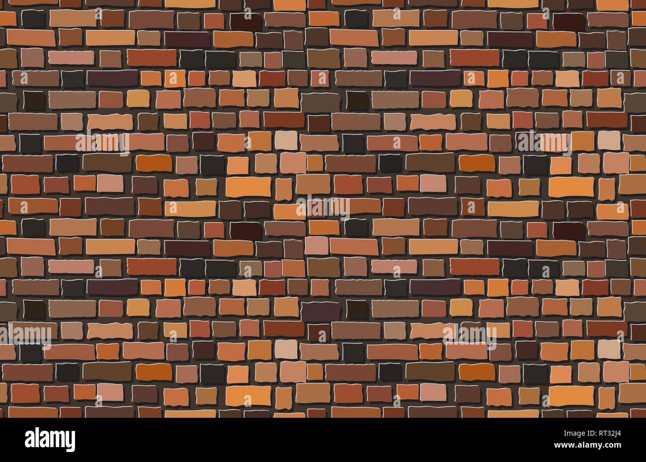 Vector old brick wall background. Seamless pattern Stock Vector