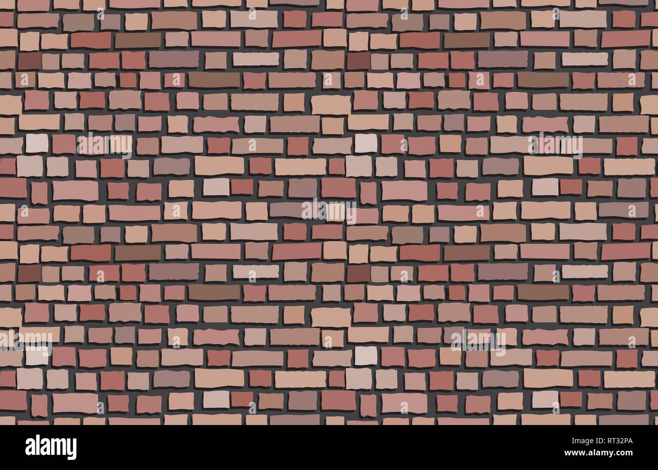 Vector old brick wall background. Seamless pattern Stock Vector
