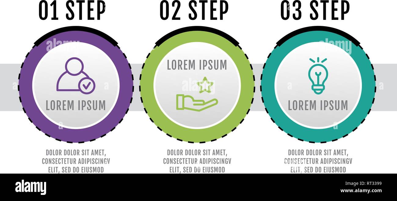 Modern vector illustration 3D. Infographic circles template with three ...