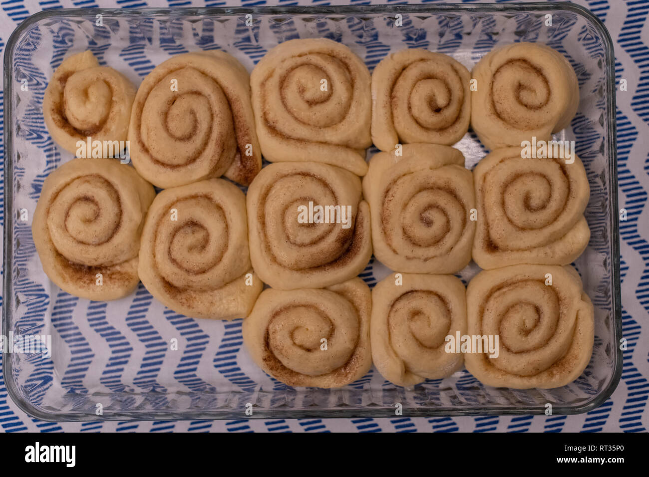 homemeda cinnamon rolls, ready to bake Stock Photo