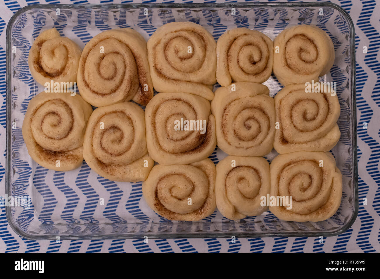 homemeda cinnamon rolls, ready to bake Stock Photo