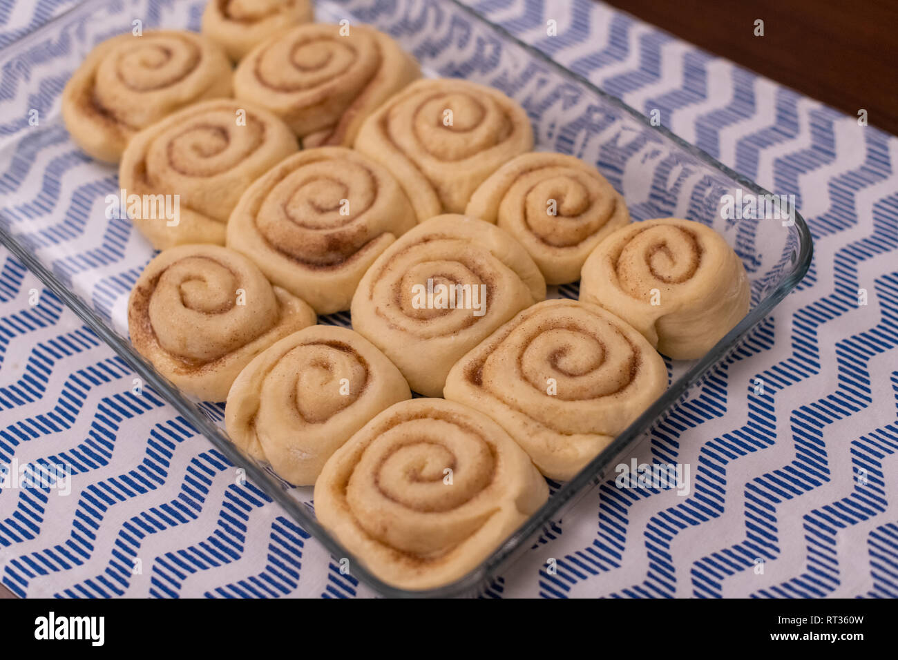 homemeda cinnamon rolls, ready to bake Stock Photo