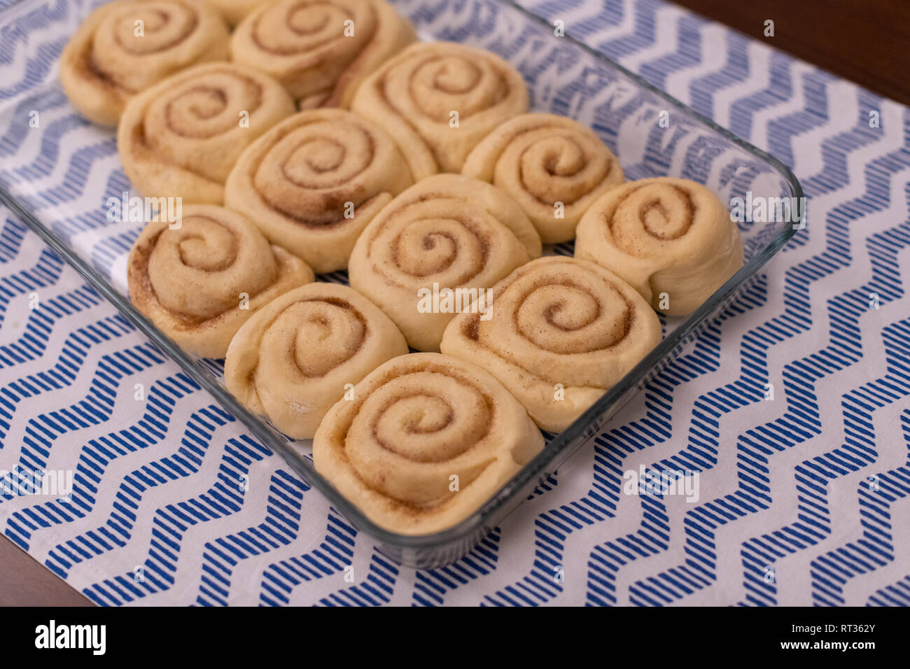 homemeda cinnamon rolls, ready to bake Stock Photo