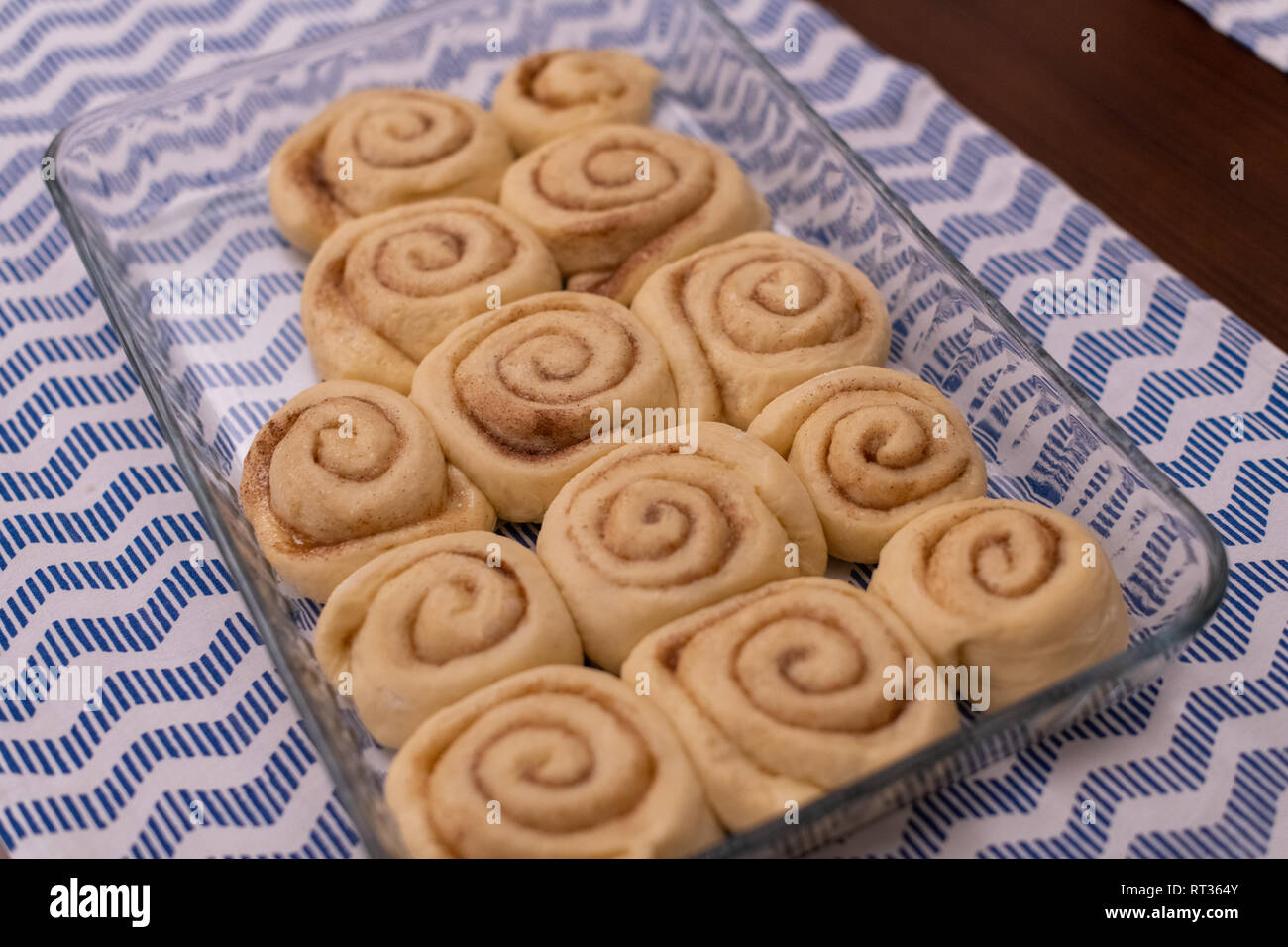 homemeda cinnamon rolls, ready to bake Stock Photo