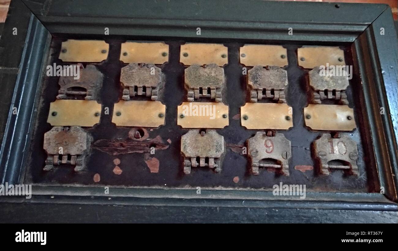 The Overloaded electrical circuit causing electrical short and fire Stock Photo