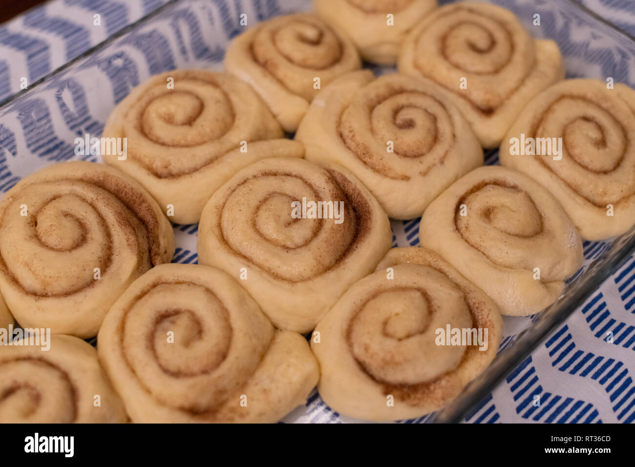 homemeda cinnamon rolls, ready to bake Stock Photo