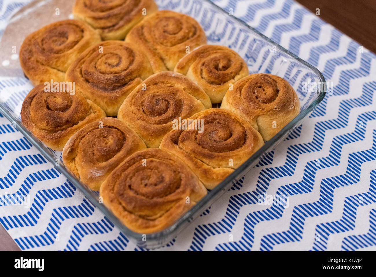 homemade, freshly baked cinnamon rolls Stock Photo