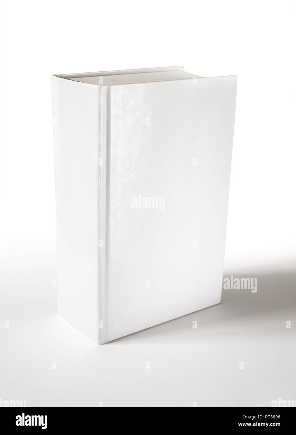 Closed blank dictionary, book mockup template. Grey background Stock