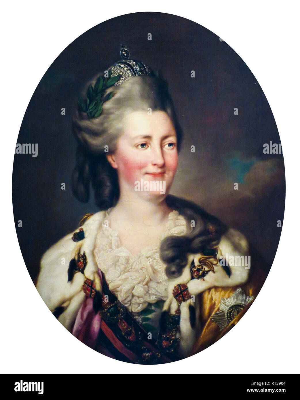 Catherine II portrait painting by Richard Brompton, 1782 Stock Photo