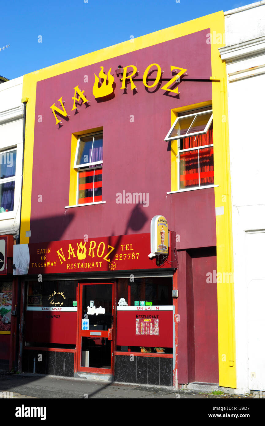 Nawroz restaurant and takeaway in King Street Plymouth Devon England UK Stock Photo