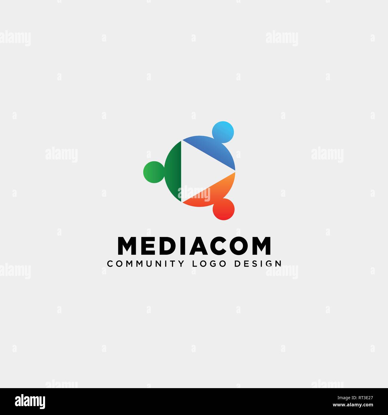 play button community logo template vector illustration icon element isolated - vector Stock Vector