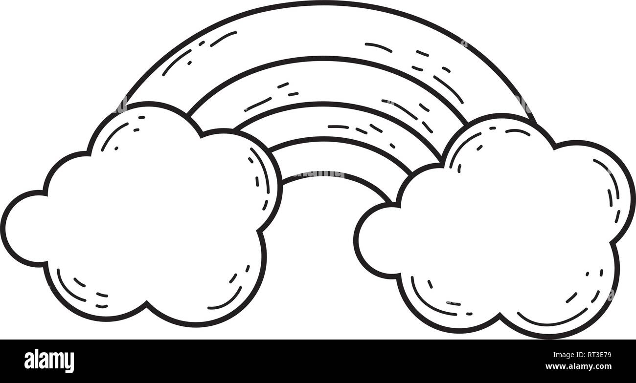 cute rainbow with clouds Stock Vector Image & Art - Alamy