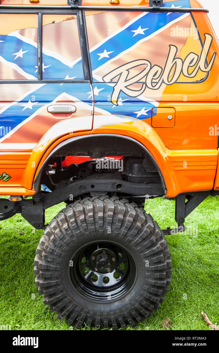 Custom truck with high suspension Stock Photo Alamy