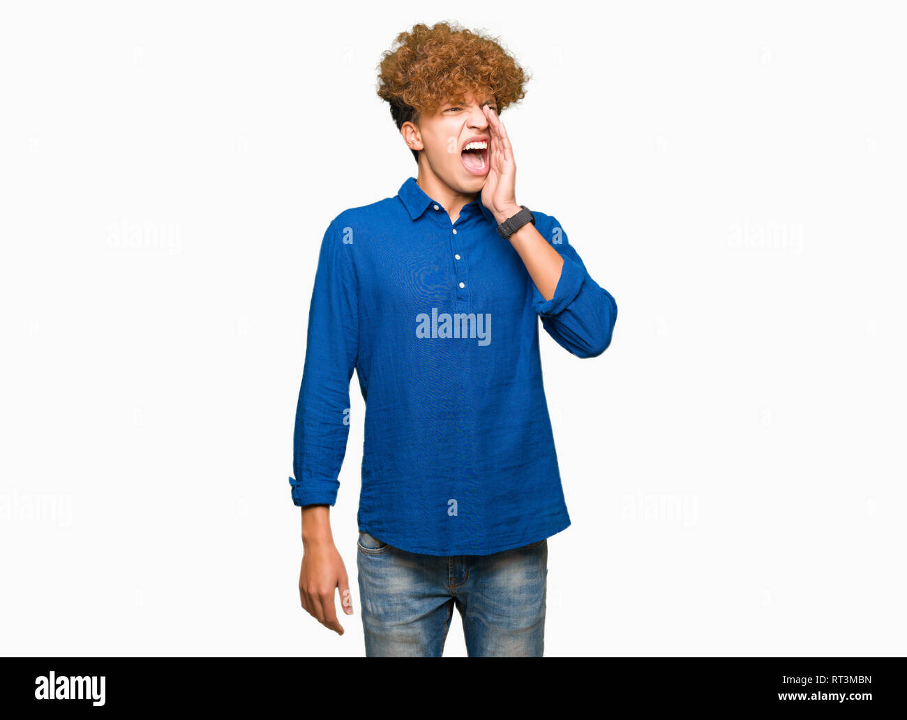 Young redhead man shouting hi-res stock photography and images - Alamy