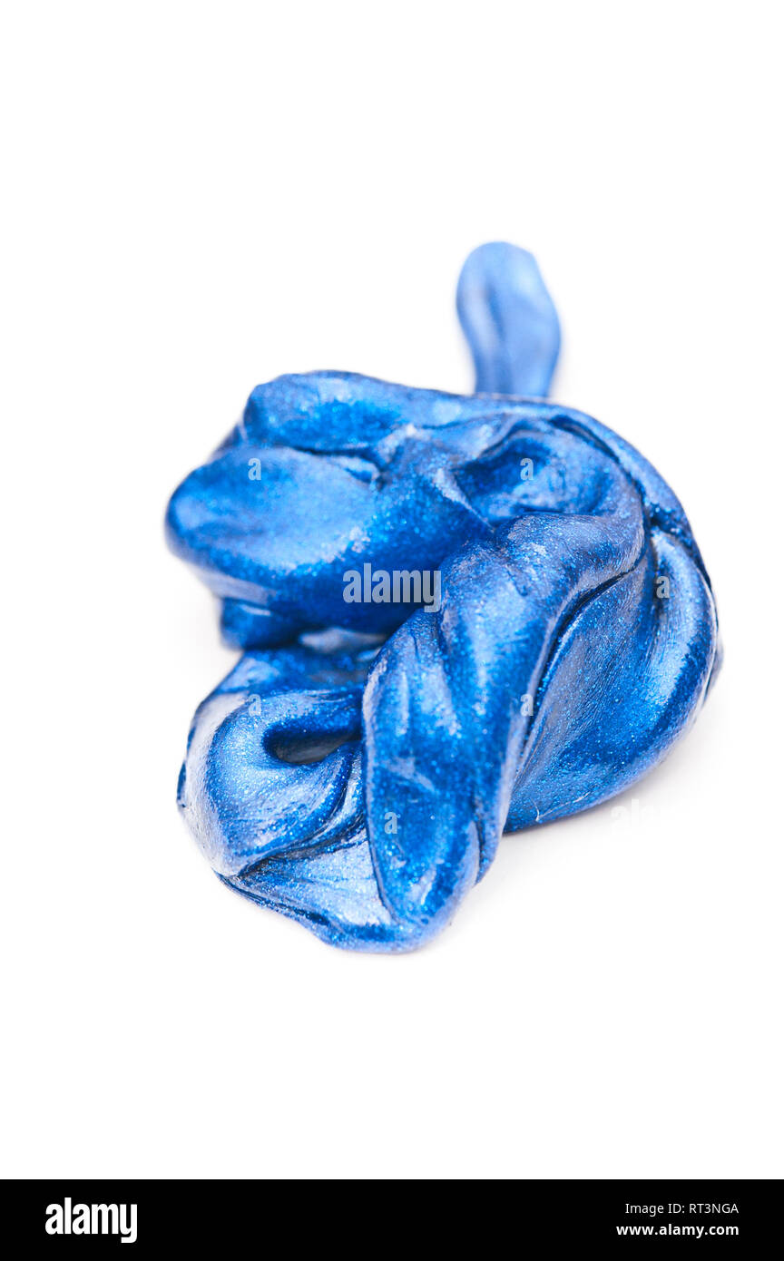blue silicone based toy silly putty, isolated Stock Photo