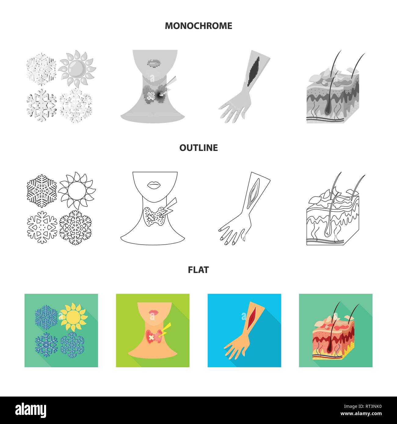 snowflake,endocrine,injury,skin,falling,system,arm,epidermis,ice,neck ...