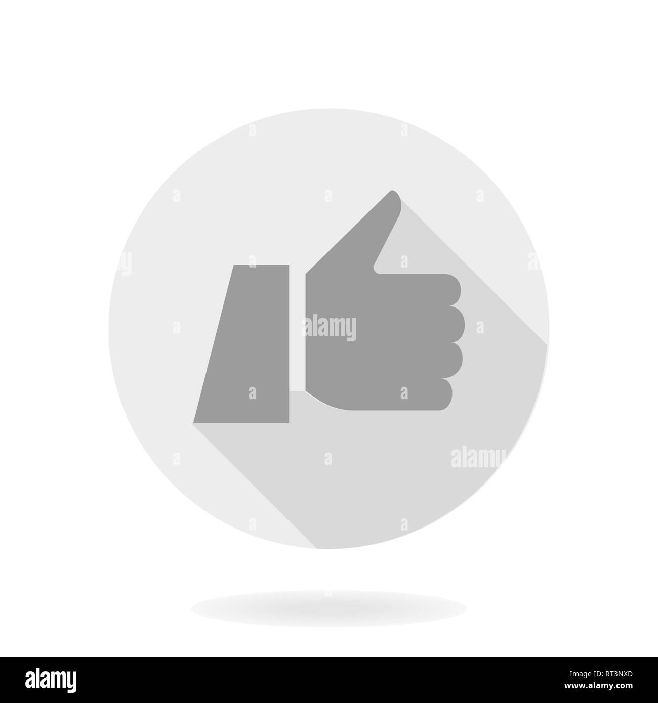 Fine Flat Icon With Thumb Up Stock Photo