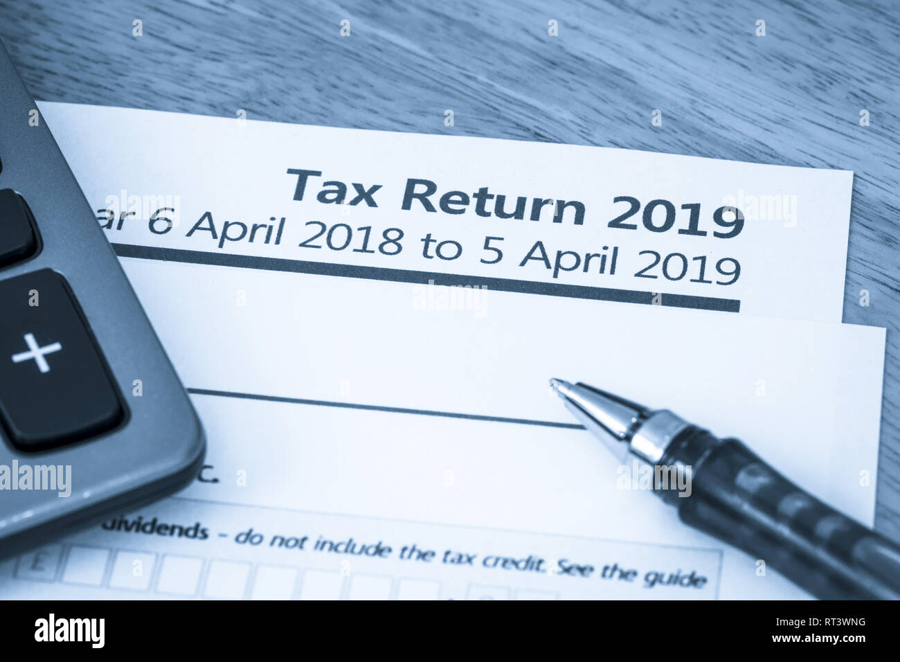 Uk hmrc self assessment income tax return form 2019 stock photo alamy