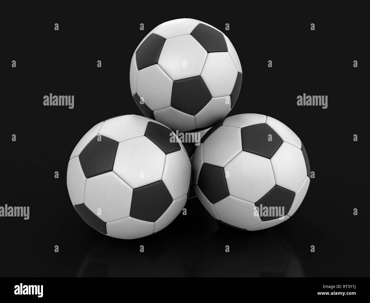 Pile of Soccer footballs. Image with clipping path Stock Photo Alamy