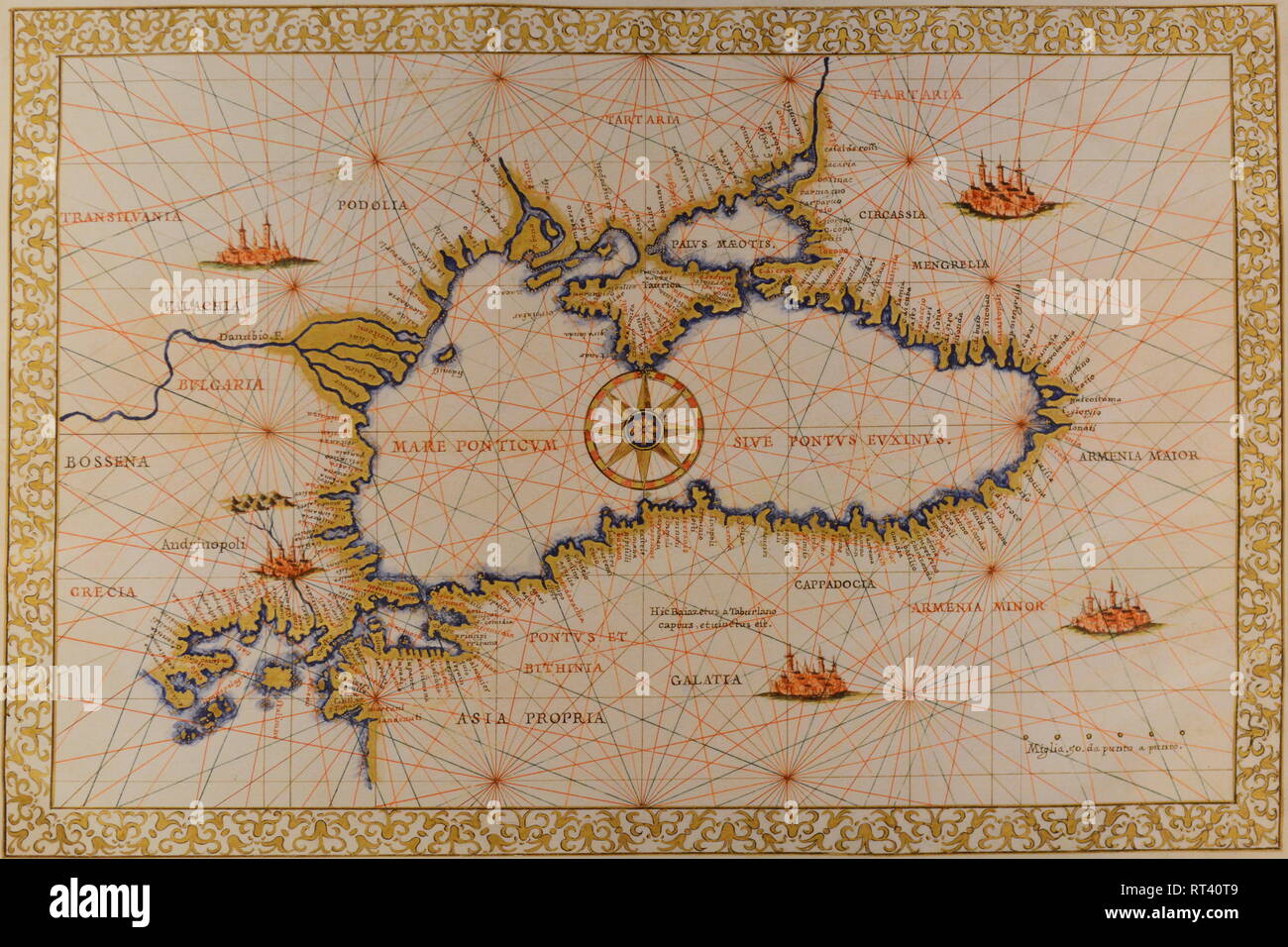 Kyiv, Ukraine. 26th Feb, 2019. Ancient map of the Crimea during the forum 'Amazing Stories of Crimea' devoted to the 5th anniversary of the military occupation of the Crimea by Russia Credit: Aleksandr Gusev/Pacific Press/Alamy Live News Stock Photo