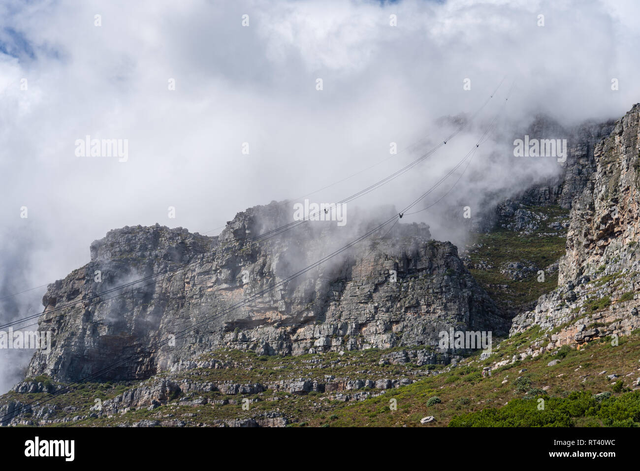 Table Mountain clouded over, Cape Town, South Africa Stock Photo