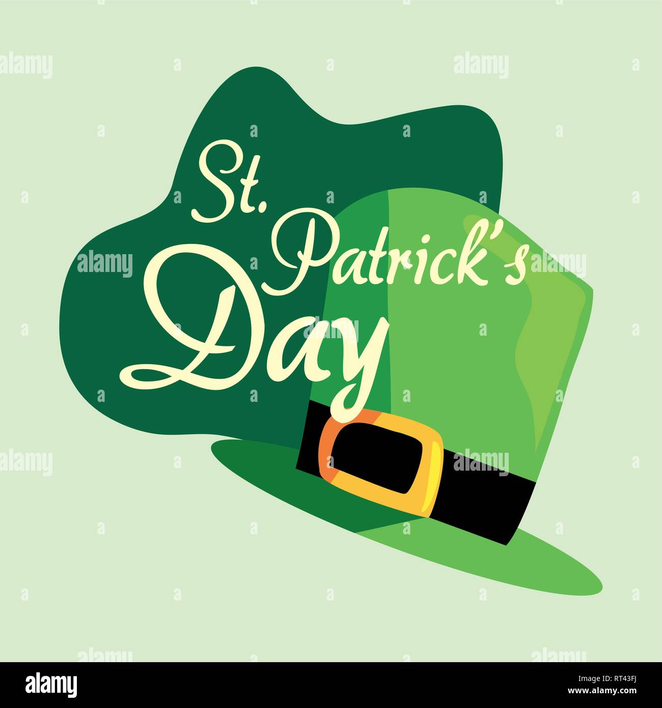 green hat happy st patricks day vector illustration Stock Vector Image ...