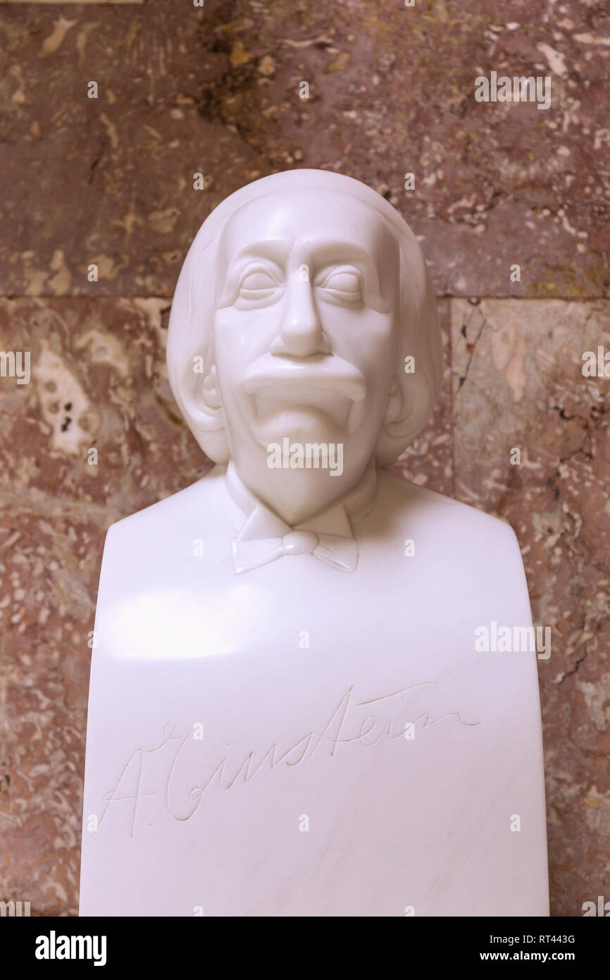 Albert Einstein, bust, Walhalla memorial near Donaustauf, Germany, Additional-Rights-Clearance-Info-Not-Available Stock Photo