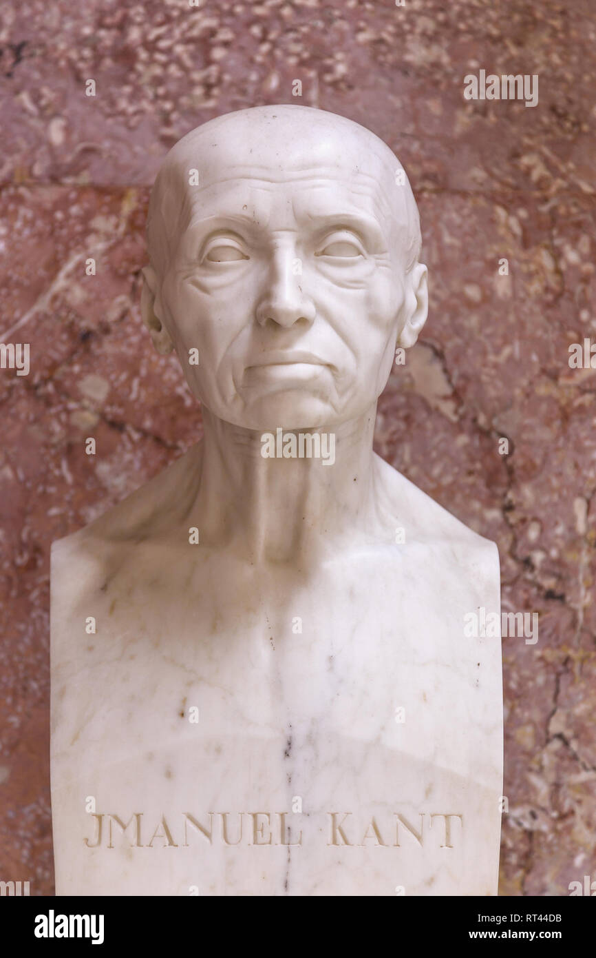 Immanuel Kant, German philosopher, bust, Walhalla memorial near Donaustauf, Additional-Rights-Clearance-Info-Not-Available Stock Photo