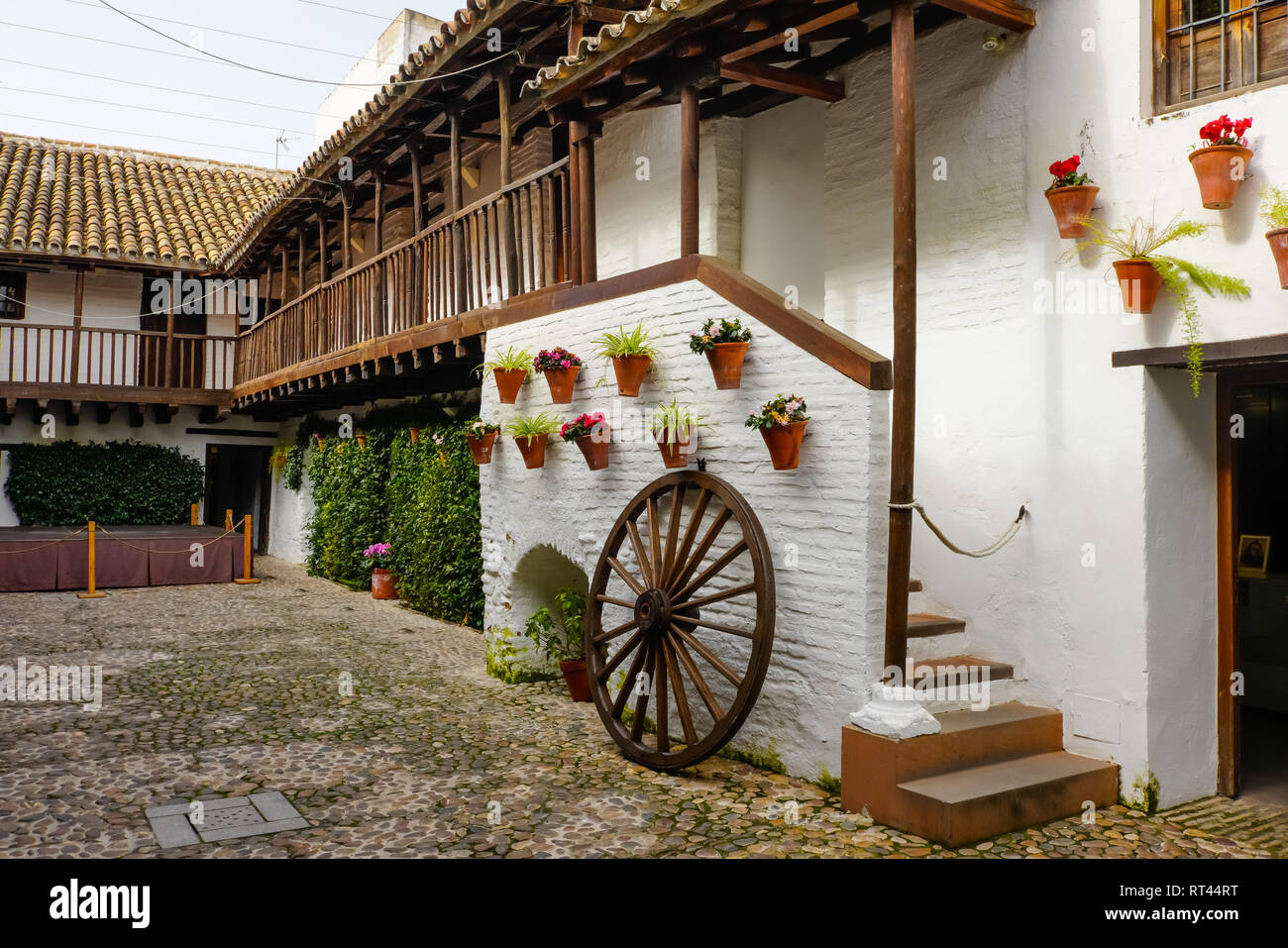 Historic courtyard housing the Fosforito flamenco museum, Cordoba, Spain Stock Photo