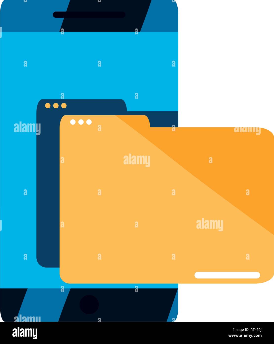phone folder file data vector illustration design Stock Vector Image ...