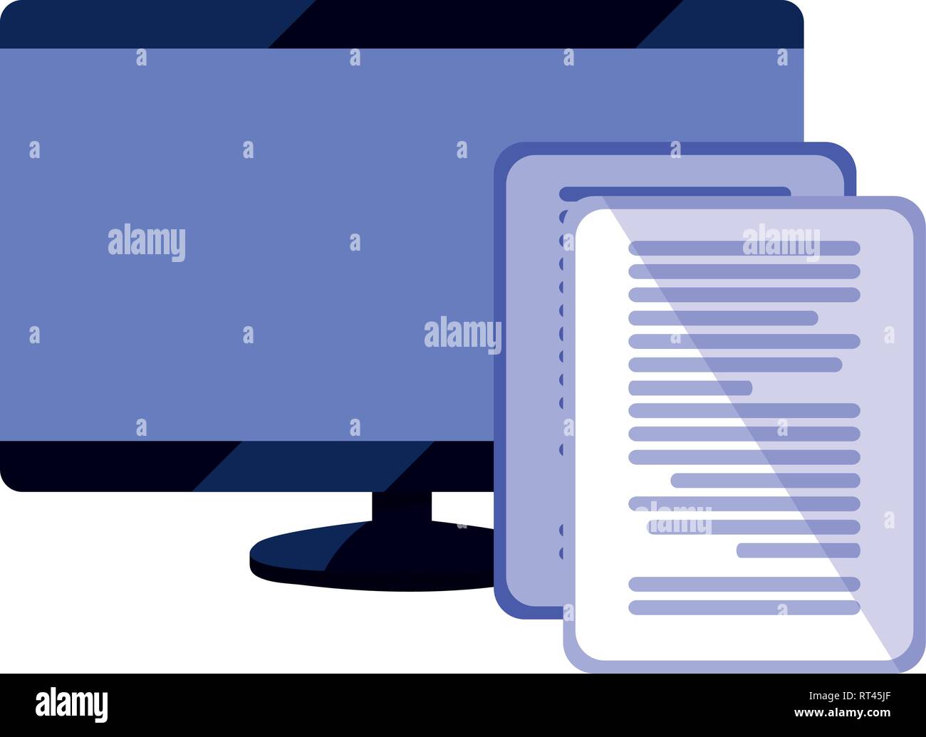 computer monitor document data vector illustration design Stock Vector ...