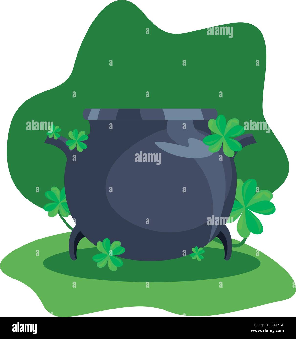 cauldron clovers happy st patricks day vector illustration Stock Vector ...