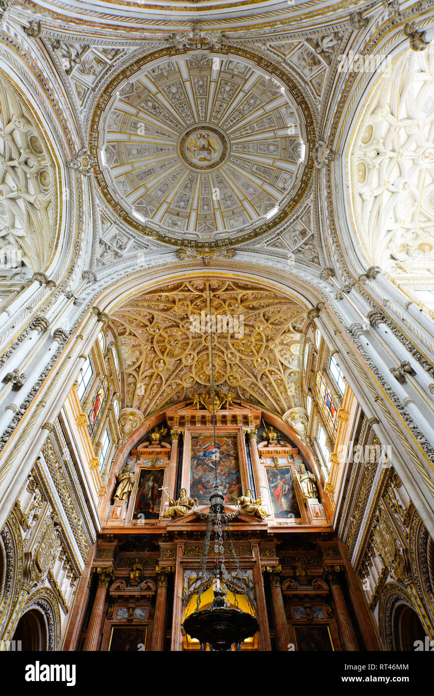 Central nave in Cathedral of Córdoba, Spain. Stock Photo