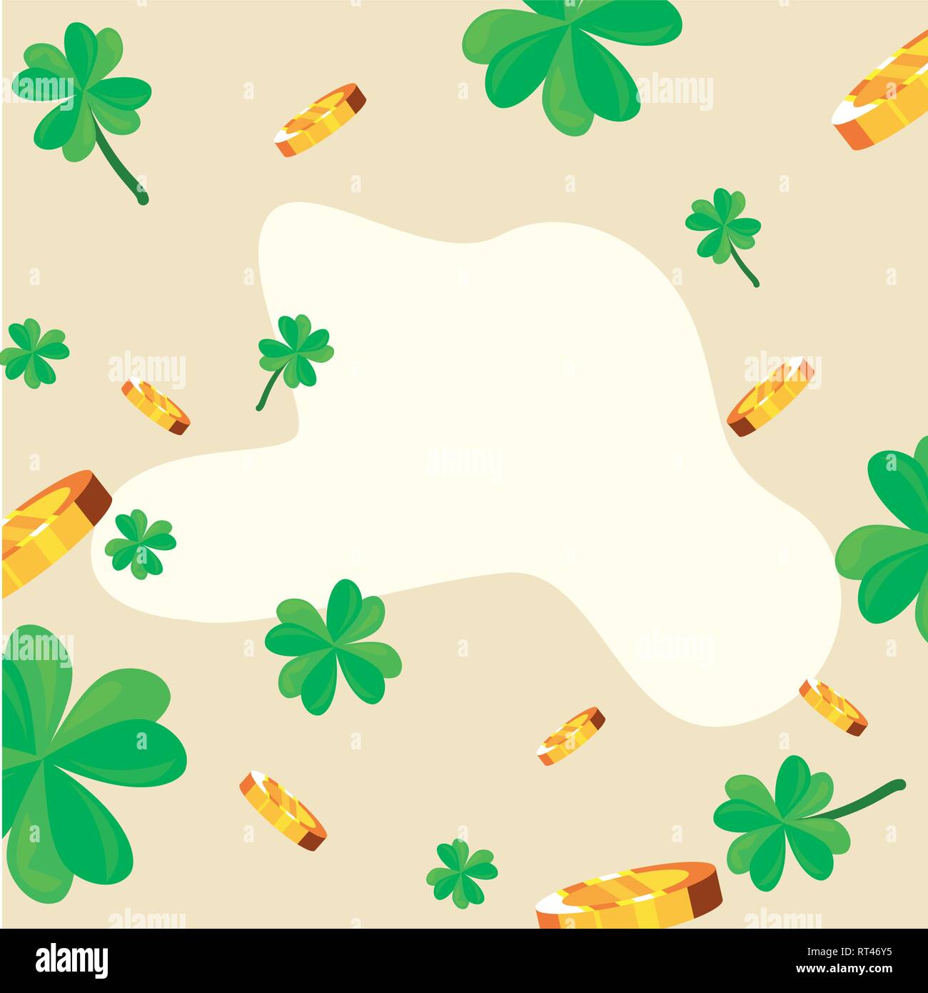 background clovers and gold coins happy st patricks day vector ...