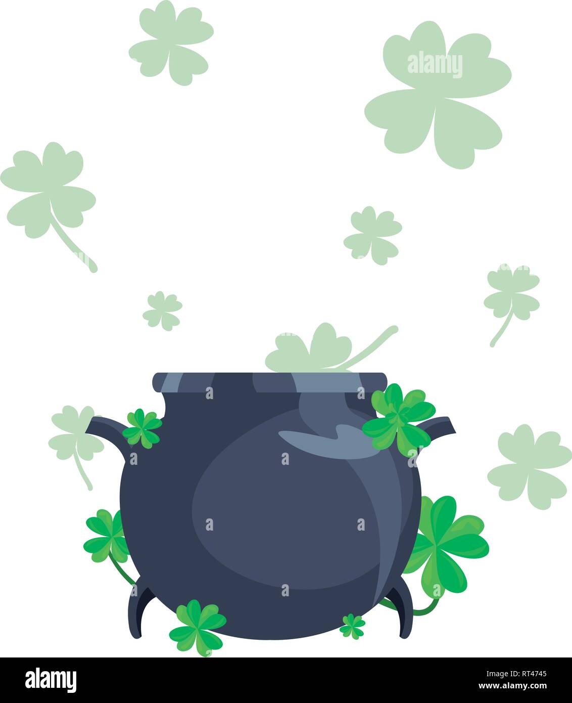 black st patricks day cauldron clipart
