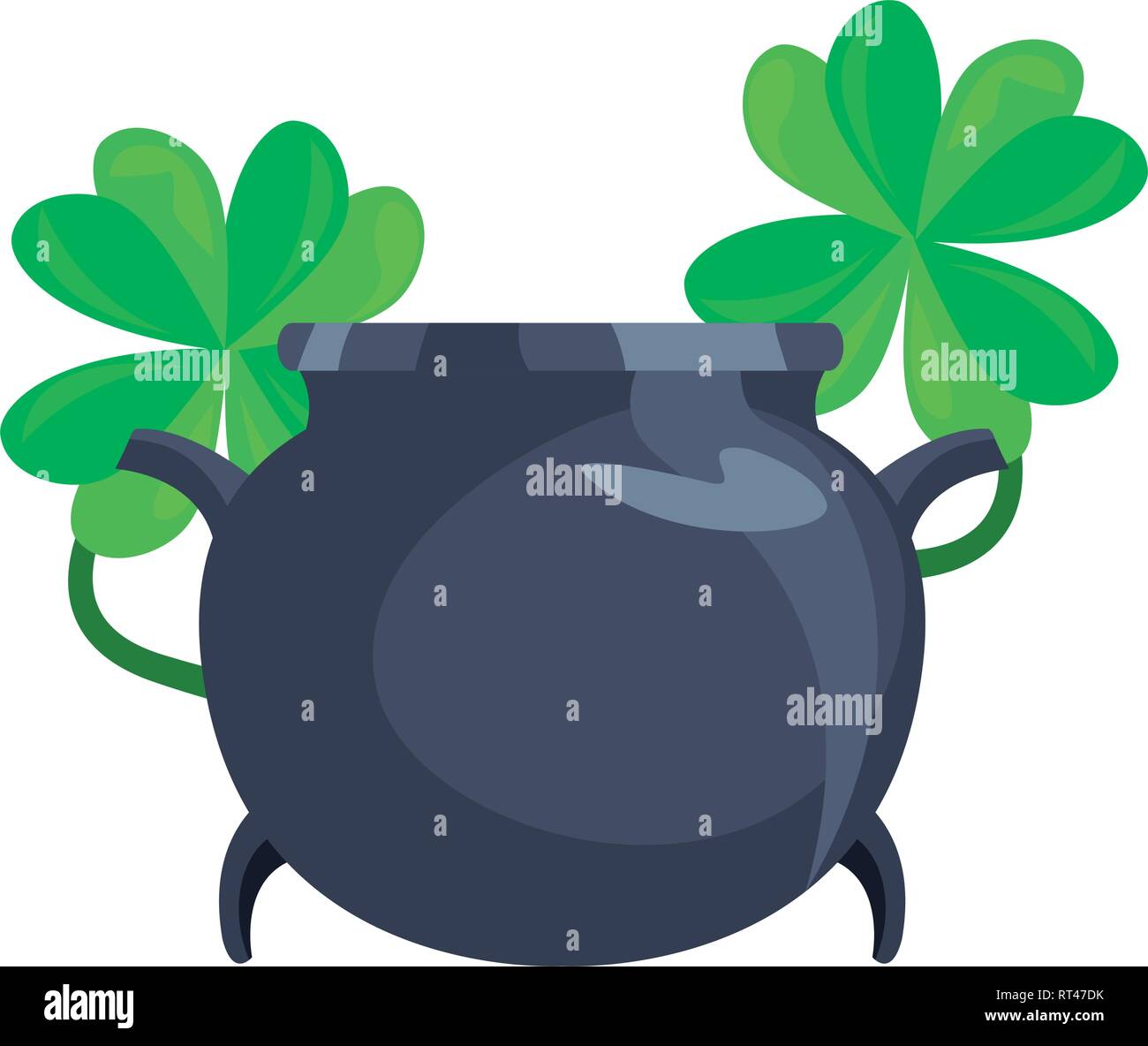 cauldron and clovers happy st patricks day vector illustration Stock ...
