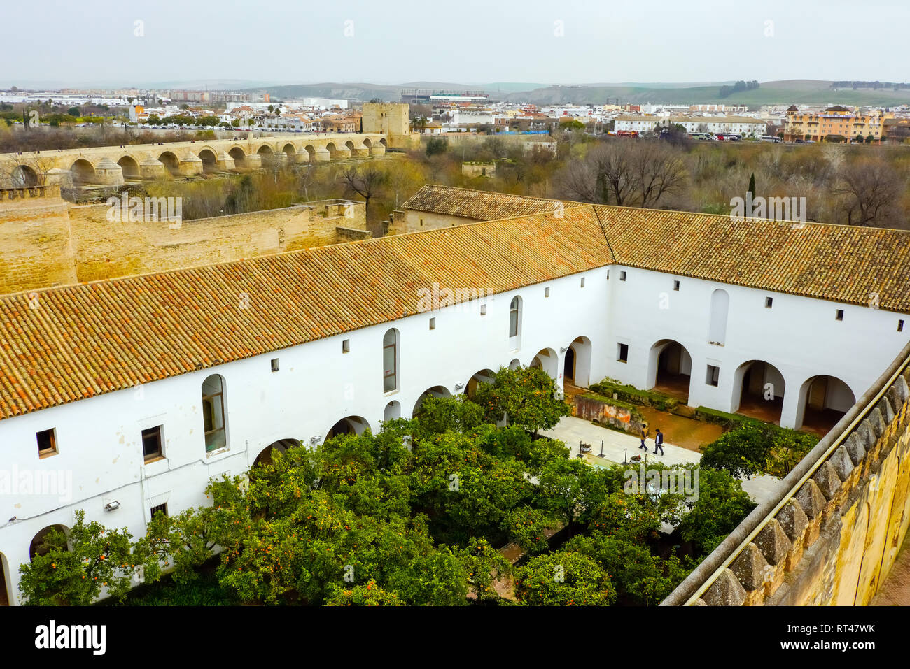 View  from garden of Alcázar de los Reyes Cristianos, Cordoba, Spain, Stock Photo