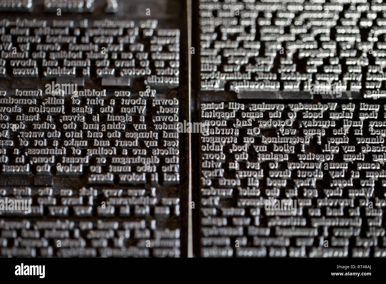 Old vintage Victorian newspaper book printing press background Stock