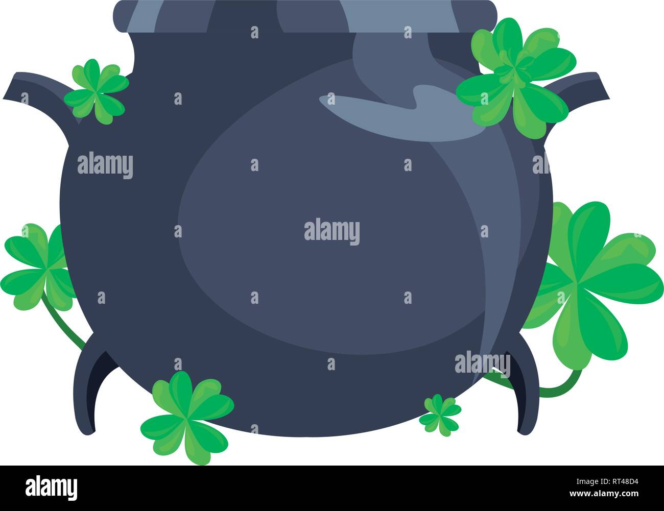 happy st patricks day cauldron clovers vector illustration Stock Vector Image &amp; Art - Alamy